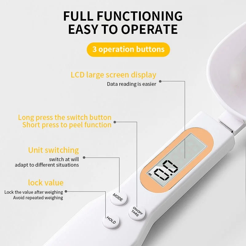 Balance de cuisine numérique électronique LCD, mini cuillère, balance alimentaire, cuisson, farine, lait, café en poudre, mesure du poids, 0.1-500g