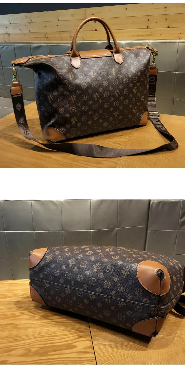 Sacs pour femmes authentiques de grande capacité de Hong Kong, sacs fourre-tout à la mode, en cuir véritable, sacs de voyage à bandoulière populaires.