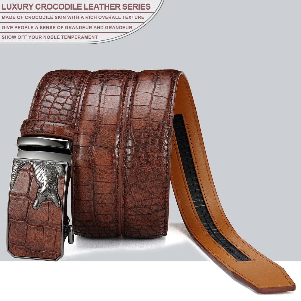 Ceinture en cuir PU pour hommes, ceinture à boucle automatique à la mode pour les affaires populaires, ceinture masculine de haute qualité