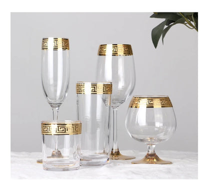 Phnom Penh-Verre Européen à Bord Argenté, Grand Clip Étranger, Vin Rouge, Brandy, Champagne, Table à Manger, Verre à Eau Domestique