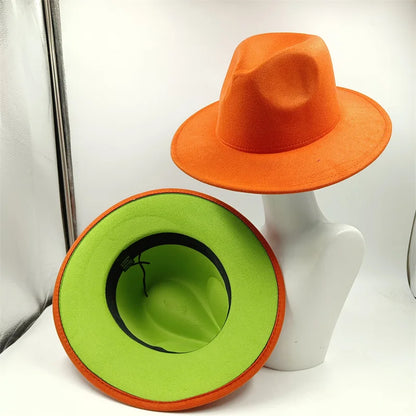 Chapeau Fedora à larges bords pour hommes et femmes, chapeau en feutre ander, chapeau d'église, laine douce, grande taille, DN, britannique, 60cm