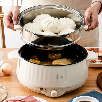 Pot électrique multicuiseur simple/Double couche de 1,7 l, poêle antiadhésive domestique pour 1 à 2 personnes, cuiseur à riz chaud, appareils de cuisson