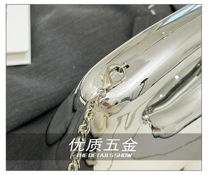 Sac à main hobo en acrylique doré pour femme, sac à main de plage transparent, sac à main de soirée, poignée supérieure ronde, fête de mariage, designer de luxe