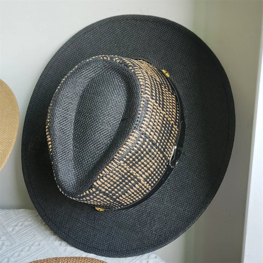 Nouveau chapeau Panama mode d'été Simple hommes et femmes à large bord femme Jazz haut-de-forme classique Gentleman chapeau de soleil hatsombrero hombre