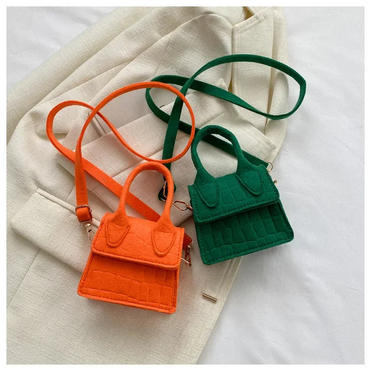 Sac à main en feutre coloré pour femme, mini sacs à main, sac à bandoulière, motif pierre, initié