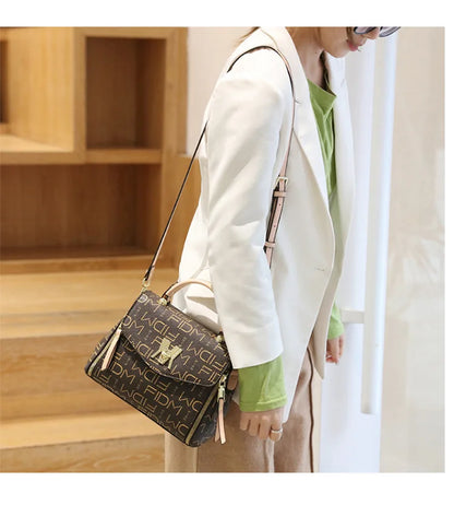 Sac à bandoulière imprimé de luxe pour femme, design de mode, accessoires en métal, marque initiée, sac à main féminin