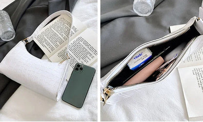 Sacs à main et bourse rétro motif Alligator pour femmes, petits sacs à bandoulière sous les aisselles, pochette fourre-tout en cuir PU de bonne qualité pour dames