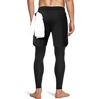 Pantalons de Sport pour hommes 2 en 1, survêtements d'athlétisme, vêtements d'entraînement, de Jogging, de gymnastique, de Fitness, de course