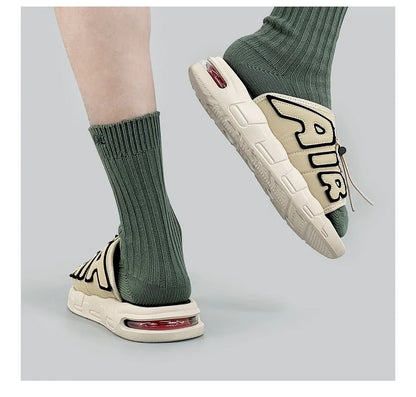 Pantoufles hommes coussin d'air conception glisser homme été nouveau PVC doux antidérapant hommes pantoufles de sport pour hommes tongs Chanclas Hombre