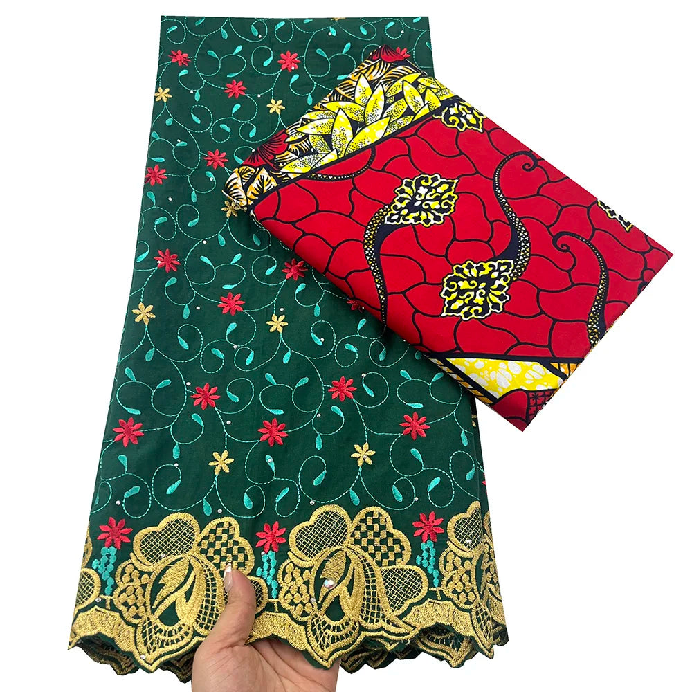 Tissu africain en dentelle de Voile suisse, 2.5 + 3 yards, véritable cire pour coudre une robe de soirée, nouvel arrivage