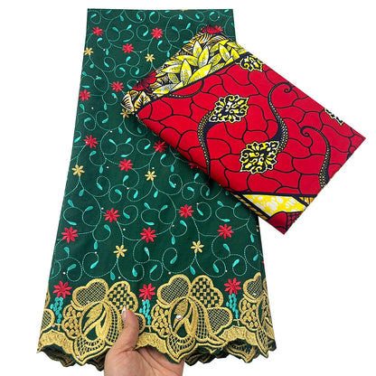 Tissu africain en dentelle de Voile suisse, 2.5 + 3 yards, véritable cire pour coudre une robe de soirée, nouvel arrivage