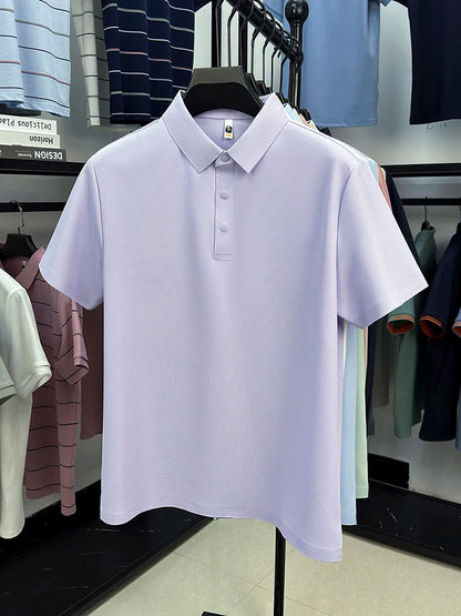 2025 Chemise polo gaufrée sportive pour hommes |   Tailles supérieures de Tennis de Golf évacuant l'humidité S-5XL, boutons-pression, antibactérien 7A de haute qualité