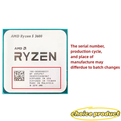 Processeur AMD Ryzen 5 R5 3600 3,6 GHz 6 cœurs 12 threads LGA AM4