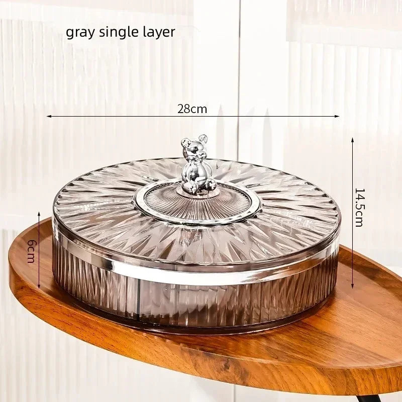 Boîte à snacks transparente multicouche, anti-poussière, acrylique, fruits secs, boîte de rangement pour bonbons et noix, salon moderne, conteneur solaire