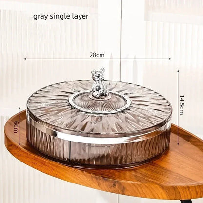 Boîte à snacks transparente multicouche, anti-poussière, acrylique, fruits secs, boîte de rangement pour bonbons et noix, salon moderne, conteneur solaire