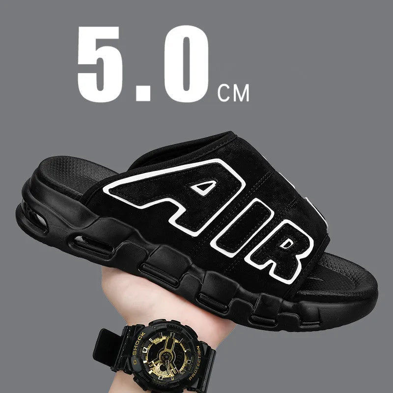 Été nouveaux hommes PU Air pantoufles à la mode grande taille Style coréen décontracté à la mode polyvalent vêtements d'extérieur sandales