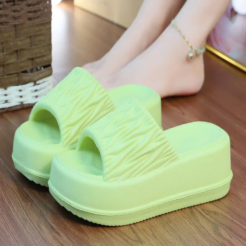 Sandales d'été à talons hauts de 7 cm pour femmes, mules à talons épais, tongs EVA, chaussures de maison, pantoufles à plateforme d'extérieur, nouvelle collection