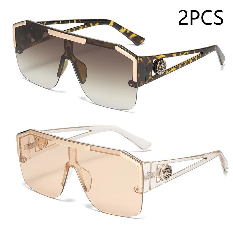 Lunettes de soleil carrées surdimensionnées pour hommes et femmes, à la mode, pour sport, conduite, dégradé de couleur, Uv400 2023