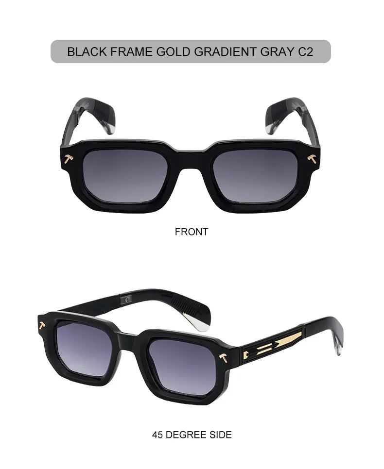 Polarisées Carré Punk lunettes de Soleil Hommes 2025 De Luxe Marque Classique Rectangle Lunettes De Soleil UV400 Conduite Lunettes De Mode En Plein Air Nuances