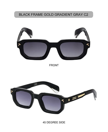 Polarisées Carré Punk lunettes de Soleil Hommes 2025 De Luxe Marque Classique Rectangle Lunettes De Soleil UV400 Conduite Lunettes De Mode En Plein Air Nuances