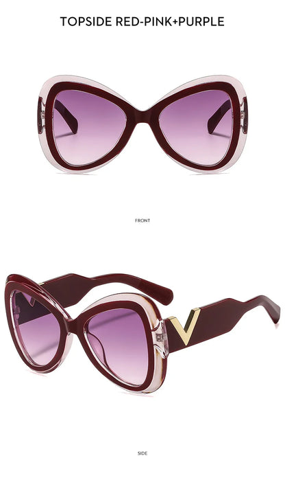 2025 nouvelle mode grand cadre oeil de chat papillon femmes lunettes de soleil de luxe concepteur hommes lunettes de soleil en plein air voyage lunettes femme UV400