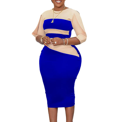 Robes d'église élégantes pour femmes, nouvel arrivage, mode deux couleurs, Patchwork, ajustées, longueur aux genoux, robe africaine formelle, 2023