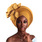 Grande fleur Turban casquette pour femmes élégant Auto Gele couvre-chef dame africaine bandeau Nigeria femme couvre-chef chapeau musulman