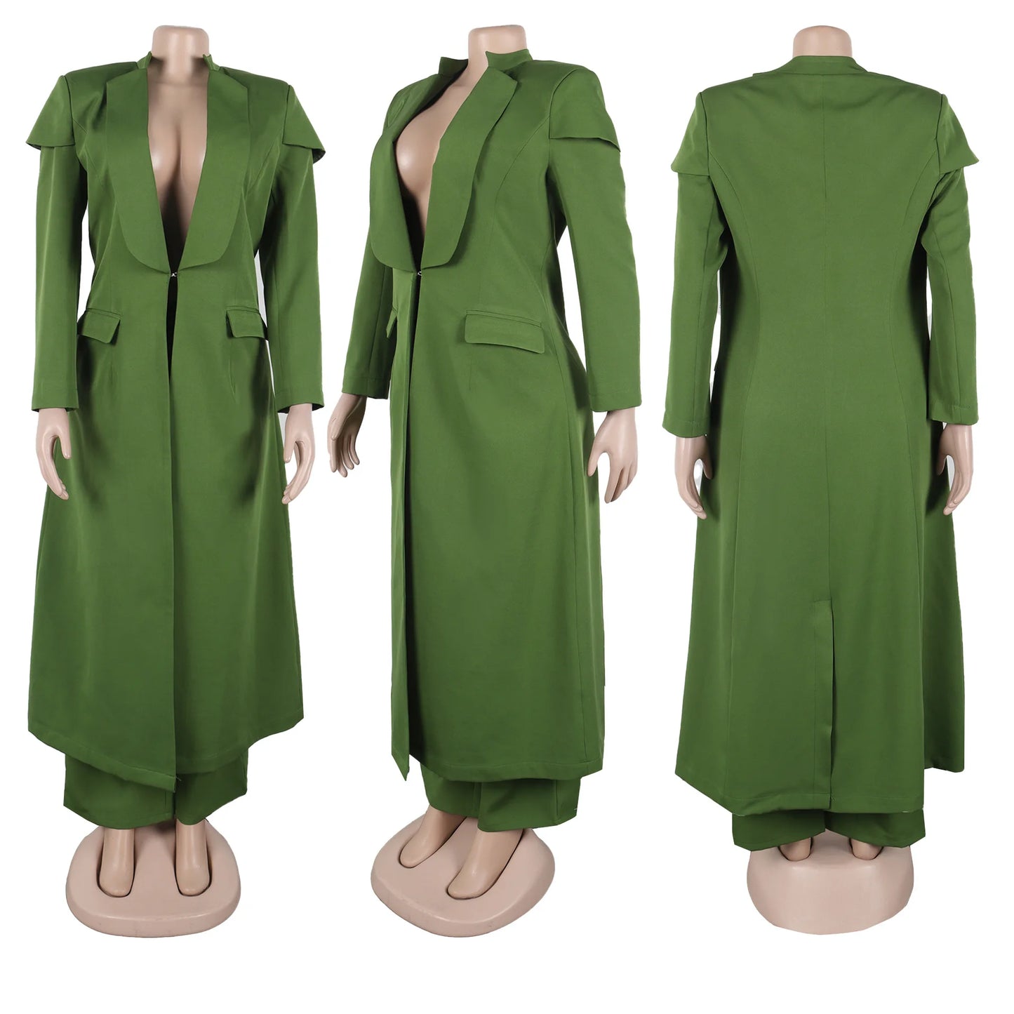 Ensemble femme manches longues x-long Blazer manteau + pantalon Long costume 2025 printemps Streetwear deux 2 pièces ensemble afrique OL tenues de travail