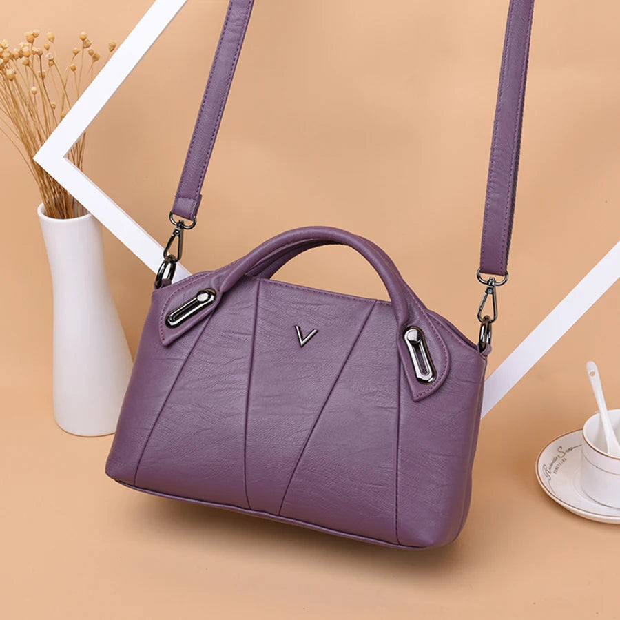 Sacs à main en cuir souple pour femmes, sac à bandoulière initié, sac fourre-tout décontracté, haute qualité, créateur de luxe, mode pour dames, 2024