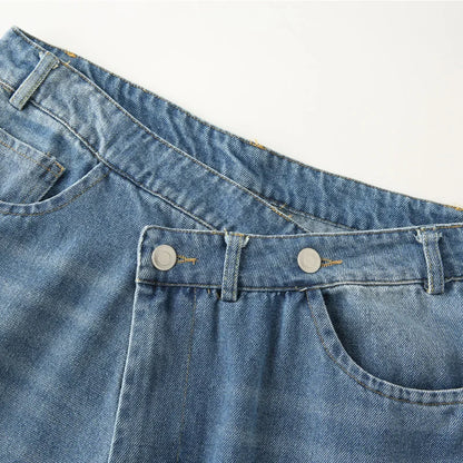 TRAF Baggy jean femme pantalon Bluey large Denim pantalon printemps été Streetwear petit ami Style pantalon taille haute pantalon 088