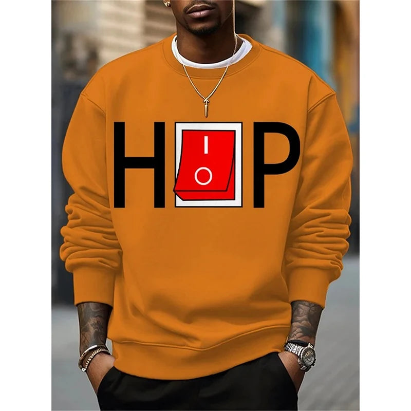 Sweat-shirt drôle à manches longues pour hommes, Streetwear rétro, Pull Hip Hop, Haut solide, Vêtements pour hommes, Harajuku, Printemps, Nouveau, Y2k PVD, 2025
