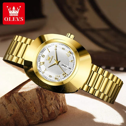 OLEVS Top marque de luxe montre pour femme élégante mode or acier inoxydable montres pour femmes calendrier étanche montre-bracelet à Quartz
