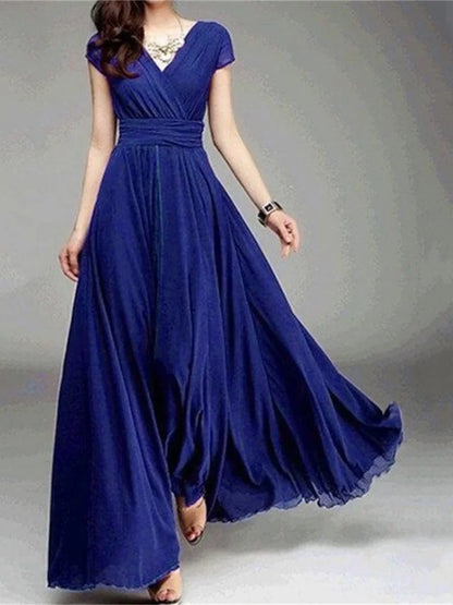 Robe moulante élégante à manches courtes en mousseline de soie pour femmes, robes de soirée bohèmes pour femmes, robe d'été sexy pour dames, 2022