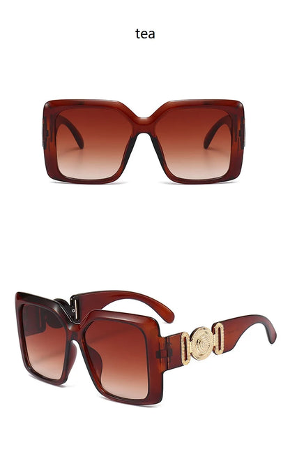 INS populaire carré lunettes de soleil femmes luxe rétro marque hommes tendance voyage lunettes de soleil femme nuances UV400 Oculus