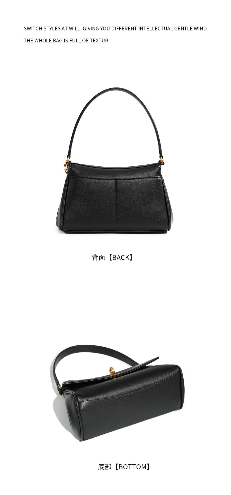 Sac à bandoulière en cuir de vache pour femmes, avec chaîne, petit Design, sac à main haut de gamme pour employés de bureau, accessoire de mode à bandoulière unique