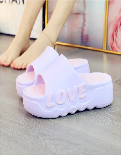 Feerldi nouveau 2025 blanc rose nœud papillon pantoufles femme haute plate-forme EVA diapositives sandales de créateur sabots de plage femmes ascenseur chaussure