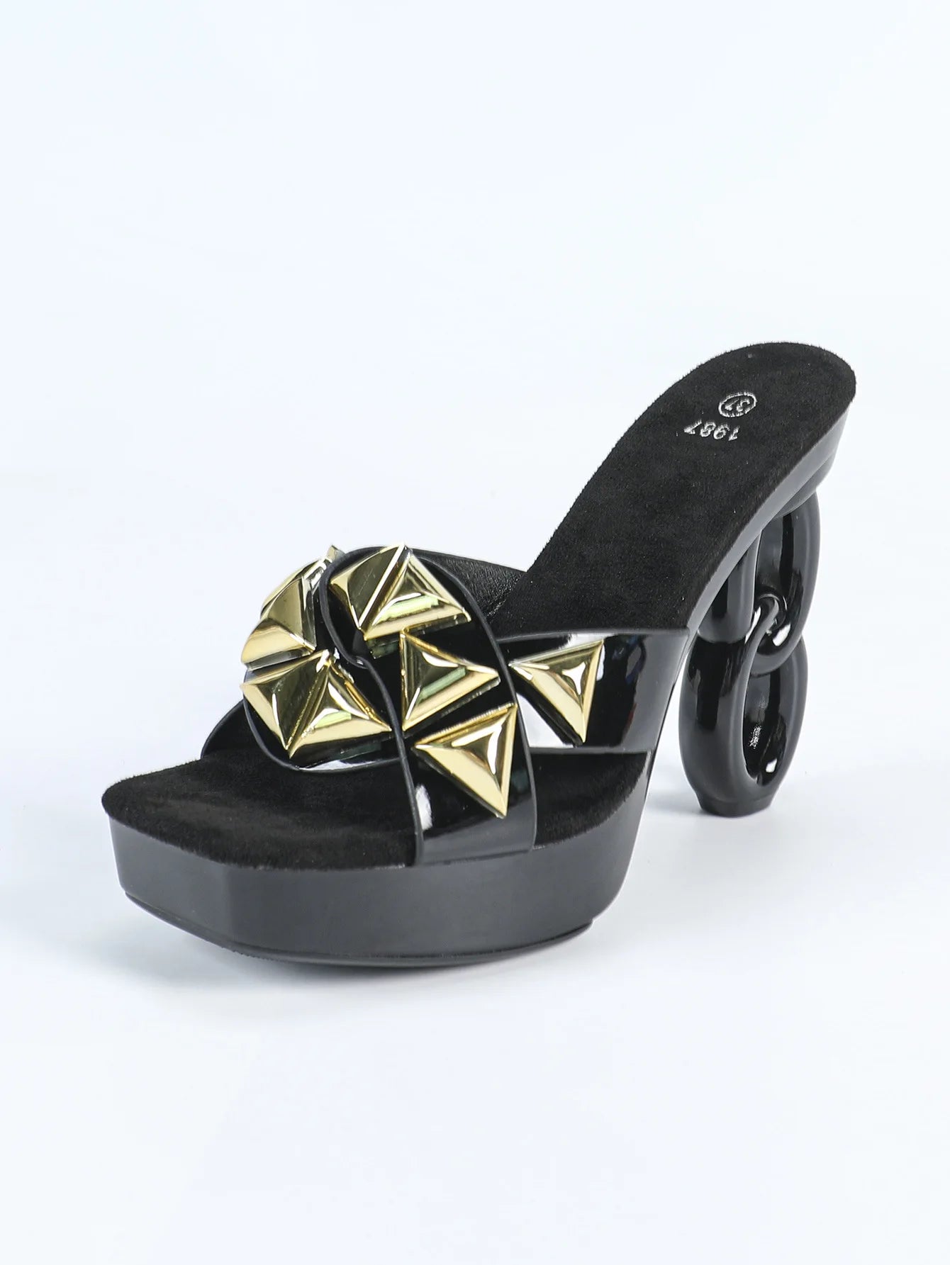 Pantoufles à plateforme pour femmes, style étrange, fretwork, talons hauts, carré, Parker, sandales évidées, chaussures d'été pour femmes, nouveau, 2025, 12cm