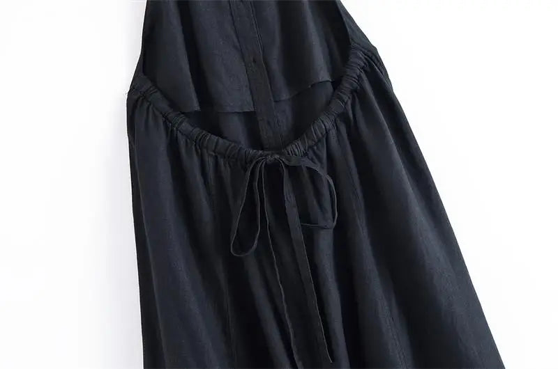 Robes d'été femmes 2025 nouveau cou-pendu élégant longue robe de vacances femmes rue Chic jeunesse robe de mode ample