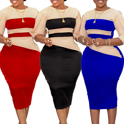 Robes d'église élégantes pour femmes, nouvel arrivage, mode deux couleurs, Patchwork, ajustées, longueur aux genoux, robe africaine formelle, 2023