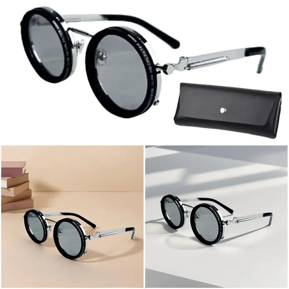 Lunettes polarisées arrondie de pêche avec lentilles filtrantes ND lunettes de soleil polarisées lunettes filtrantes de pêche pour hommes conduite pêche