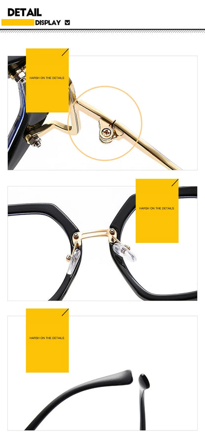 Lunettes photochromiques pour femmes, nouveau Design de marque à la mode, grand polygone, Anti lumière bleue, lecture sur ordinateur, hypermétropie, 2023