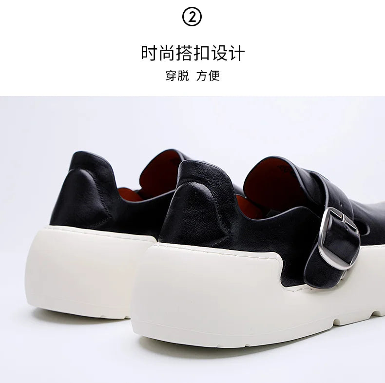 Été 2025 nouveaux mocassins en cuir respirants pour hommes semelles souples semelles épaisses confortables chaussures en cuir pour hommes à la mode et décontractées