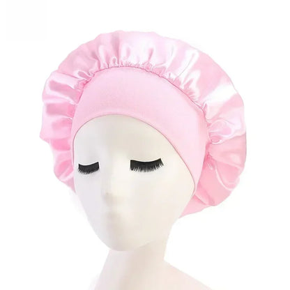 Bonnet en Satin réversible pour cheveux, Double couche réglable, couvre-tête pour dormir, accessoires de coiffure bouclés et élastiques