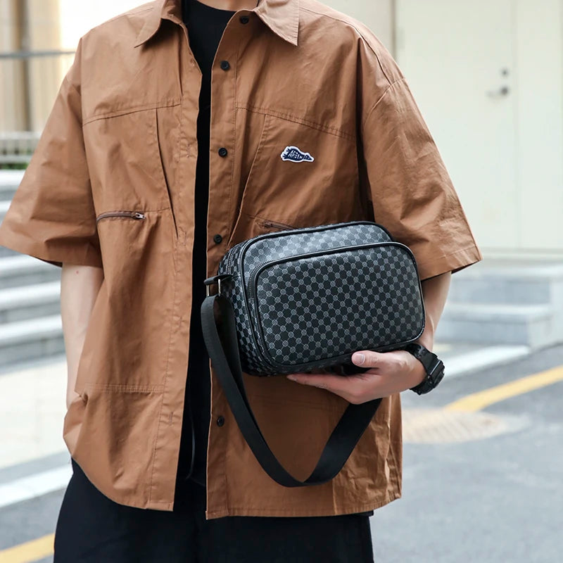 Sacs à bandoulière d'affaires légers et décontractés pour hommes, sacoche en cuir PU, sacs à bandoulière confortables à large sangle de styliste