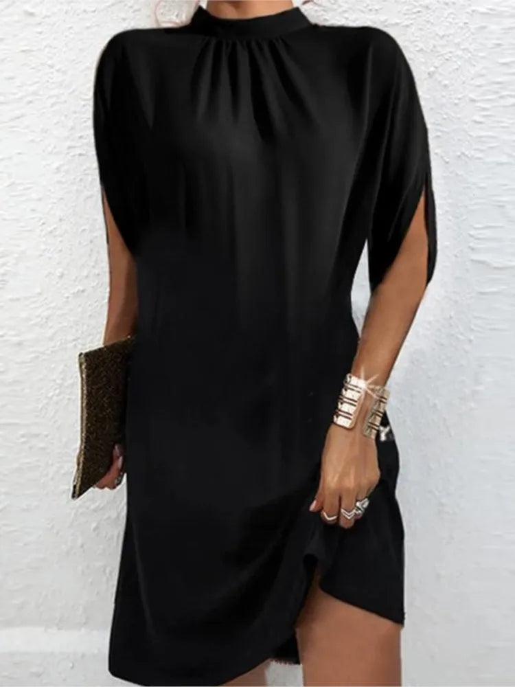 Mini robe décontractée à col rond pour femmes, nouvelle mode, imprimé Tie Dye, élégante, manches chauve-souris, ample, été, 2023