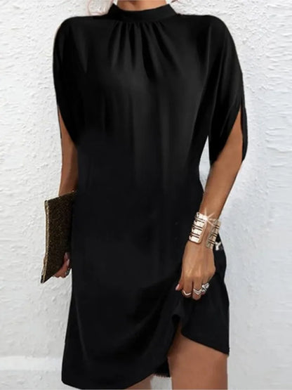 Mini robe décontractée à col rond pour femmes, nouvelle mode, imprimé Tie Dye, élégante, manches chauve-souris, ample, été, 2023