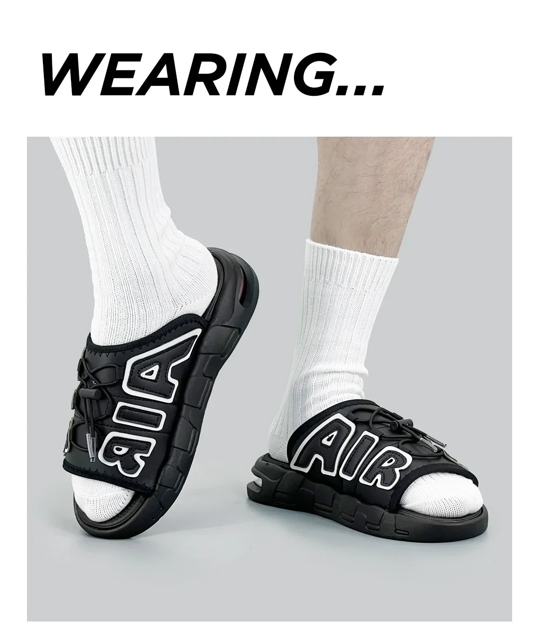 Pantoufles hommes coussin d'air conception glisser homme été nouveau PVC doux antidérapant hommes pantoufles de sport pour hommes tongs Chanclas Hombre