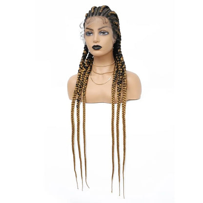 Incoo-Perruque synthétique tressée pour femmes noires, 36 pouces, sans nœud, boîte, Cornrow, cheveux africains