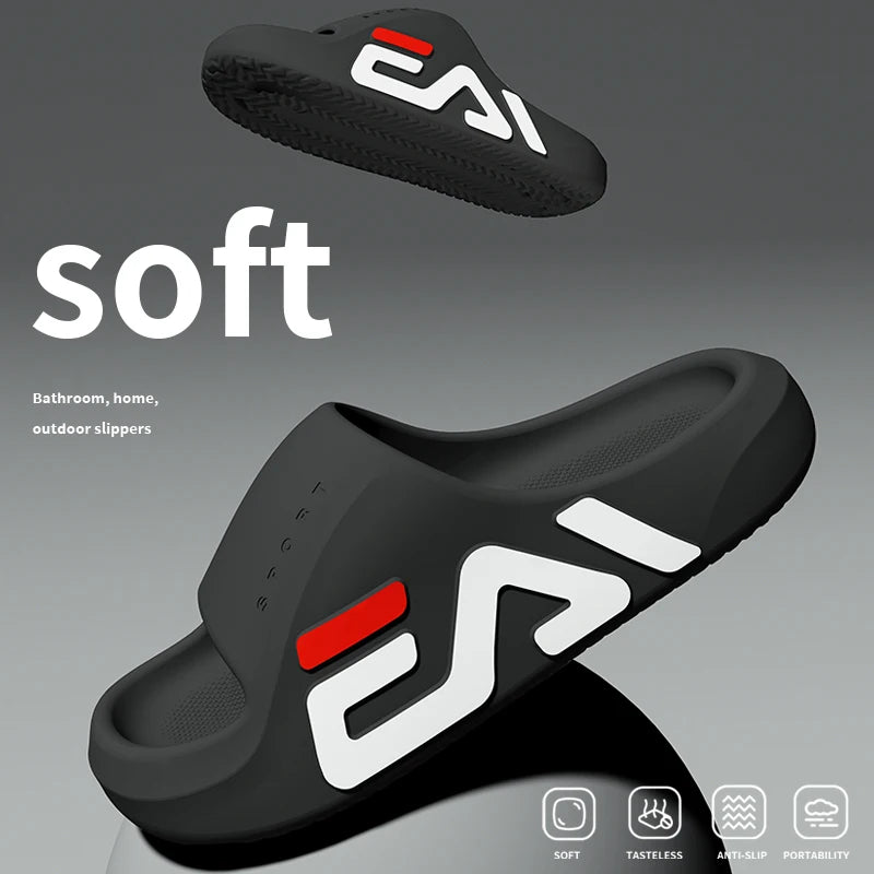 Semelle Extra épaisse hommes coussin d'air doux pantoufles décontractées sandales EVA tongs de mode en plein Air été bord de mer chaussures de plage