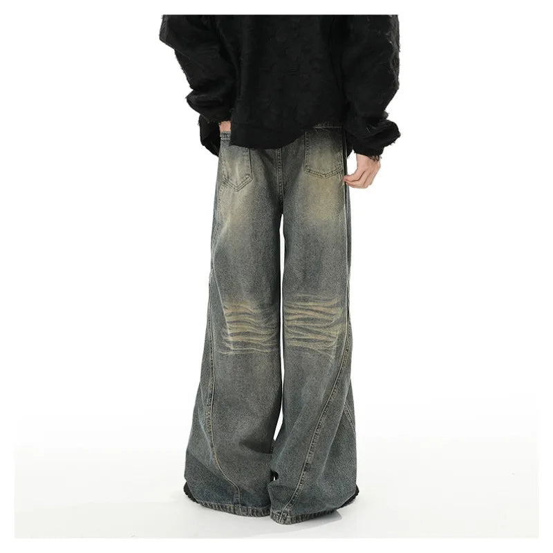 Jean Baggy décontracté pour hommes, pantalon Y2k, Streetwear, short en Denim, vêtements évasés, Cargo, nouveau